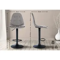 CLP Tabouret de bar Elmore tissu B gris