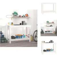 vidaXL Etabli Blanc 110x50x80 cm Pin massif - Etablis