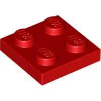 LEGO 50 pièces , pièce c. 3022 en rouge (Red)
