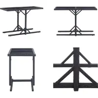 vidaXL Table de jardin noire 110×53×72 cm verre et poly rotin - Table de jardin - Table d'extérieur - Tables d'extérieur