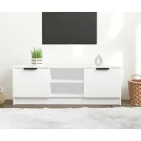 Prolenta Maison Exclusive - Meuble TV blanc 102x35x36,5 cm Matériau dérivé du bois