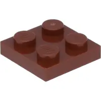 LEGO 2x2 plaques 3022 - 100 pièces rouge-brun