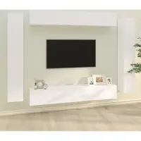 Prolenta Maison Exclusive - Ensemble de meubles TV 8 pièces, blanc, aggloméré