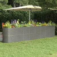 Prolenta Maison Exclusive - Lit surélevé de jardin Acier galvanisé 332x40x68 cm gris