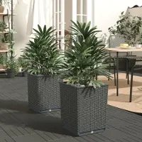 Prolenta Maison Exclusive - 2 bacs à plantes noirs 30 x 30 x 37 cm en polypropylène