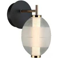 ITALUX Applique murale moderne noir-doré avec abat-jour en verre décoratif pour salon chambre à coucher couleur chaude LED 8W RINOT