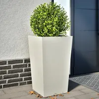 Prolenta Maison Exclusive - Bac à plantes 2 pièces blanc 45x45x75 cm acier
