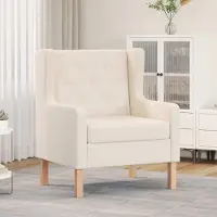 Prolenta Maison Exclusive - Fauteuil blanc crème tissu
