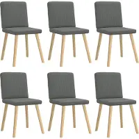 Syfax Chaises à manger lot de 6 gris foncé tissu