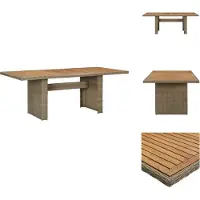 vidaXL Table de jardin marron 200x100x74 cm Poly rotin - Tables de jardin