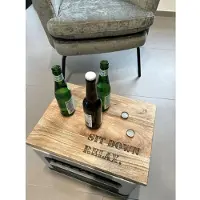 BURI Siège pour caisse de bière en bois de mangue Siège pour caisse de boissons Repose-siège pour caisse de bière Rehausse pour caisse 41x30x2cm
