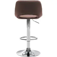 CLP Chaise de bar Camden - velours, structure chromée - Marron