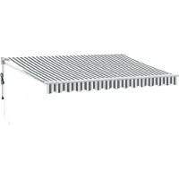vidaXL Marquise rétractable Anthracite & Blanc 3,5x2,5 m Tissu & Aluminium