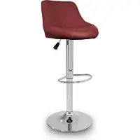 AGA Tabouret de bar rouge foncé, hauteur réglable, assisse rembourrée