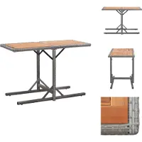vidaXL Table de jardin Anthracite Poly rotin et bois massif Acacia - Tables de jardin
