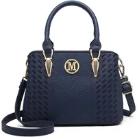 Sonstiges Miss Lulu Femme Sac à main Moyen Bleu Motif Lychee Cuir PUpagenutting