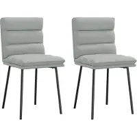 Syfax Chaises à manger lot de 2 Gris clair Velours