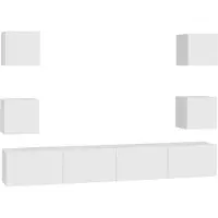 Syfax Ensemble de meubles TV 6 pcs Blanc Bois d'ingénierie