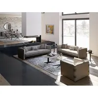 AEA Grau Wohnzimmer Set 7tlg Modern 2x Sofas Dreisitzer Polstermöbel Sessel