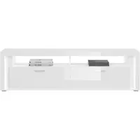 GuenstigEinrichten Skylight buffet 1 claquement de porte, 2 tablettes avec lumière brillant blanc,verre gris,blanc.