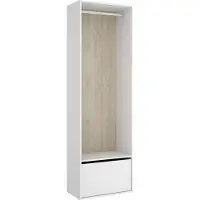 Dmora Islamabad - Armoire Grande, 60x205h cm Blanc, Porte-manteaux