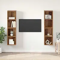 Prolenta Meuble TV exclusif - Ensemble de 4 pièces en bois massif recyclé