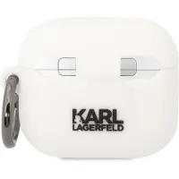 Karl Lagerfeld Kla3Runikh Case For Airpods 3 Cover - White Silicone Karl Head 3D