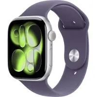 Apple Watch Series 11 gps + Cellular - 46mm Silver Aluminium Case Purple Fog Sport Band S/m