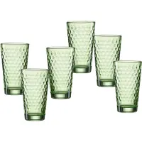 Ritzenhoff & Breker Verre FAVO, 400 ml, vert avec structure en nid d'abeille, conique, résistant au lave-vaisselle, Verres, Vert