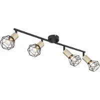 Globo Plafonnier Xara I 4 lumières noir avec or