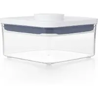 Oxo Boîte Carrée Basse Pop 2.0 Rangement Hermétique Modulaire Avec Bouton-poussoir -