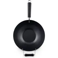 Ken Hom Wok Acier au carbone avec revêtement antiadhésif/poignée en résine phénolique Ø 31 cm