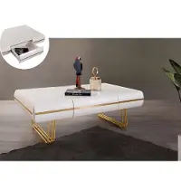 AEA Table basse table d'appoint salon Tables modernes blanc or
