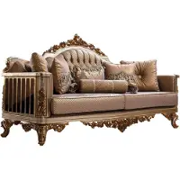 AEA Canapé Set 3+1 places Gold Table basse Ensemble de Canapé Salon Luxe Nouveau