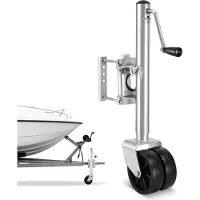 StarTech.com Roue jockey pour remorques et remorques à bateaux - Capacité de charge 907 kg - Course 381-685 mm - Roue double en PP - Poignée ergonomique - Pour camping-cars et remorques utilitaires