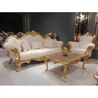 AEA Ensemble de canapés 3+3+1+1 places Classique Fauteuil relax Chesterfield style baroque 4pcs