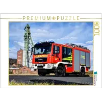 CALVENDO Puzzle Schlingmann HLF 10 - Freiwillige Feuerwehr Merkers 1000 pièces puzzle horizontal | 1000 pièces Lege-Grandeur 64x48cm Photo-Puzzle pour des heures heureuses