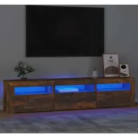 Prolenta Maison Exclusive - Meuble TV avec lumières LED Chêne fumé 180x35x40 cm