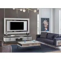 Xl Moebel Gmbh Designer Salon Set 4pcs Canapé rembourré Support TV Table basse Tables