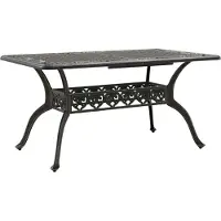 Syfax Table de jardin bronze 150x90x72 cm aluminium coulé