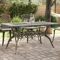 Prolenta Table de jardin exclusive, en bronze, dimensions 150x90x72 cm, structure en aluminium moulé