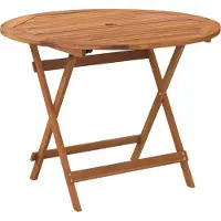 Syfax Table de jardin pliable, bois d'acacia massif finition huilée, pour extérieur, Ø 90 cm x H 75 cm, robuste et durable
