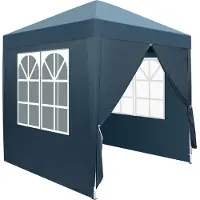 FCH Pavillon pliable 2 x 2m Pavillon avec 4 parois latérales, fenêtre, chapiteau avec protection UV, avec 4 parties latérales, tente de jardin, chapiteau évènementiel
