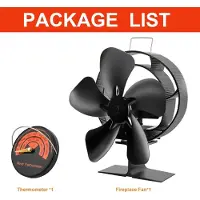 StarTech.com Ventilateur pour poêle - Ventilateur de poêle à chaleur - 5 pales - À entraînement autonome sans électricité - Silencieux - Pour poêle à bois/cheminée - Sur pied - Vert