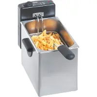 Bartscher A 165.110 MINI II Friteuse, boîtier en acier inoxydable, 2200 watts, réservoir d'huile de 4 l, minuterie