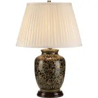 Elstead Lighting Lampe de table en porcelaine Morris noir et or, 1xE27x60W, porcelaine, dimensions : 59x41x19 cm, IP20, Elstead