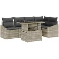 vidaXL Ensemble de salon de jardin , 6 pièces, gris clair et gris foncé