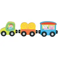 Goki Tracteur en bois avec voie de garage Pepé