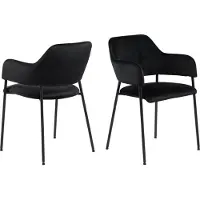 Ebuy24 Lisa Chaise de salle à manger avec accoudoirs, noir.