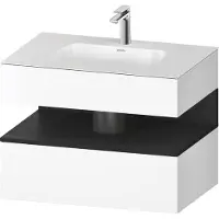 Duravit Collection One lavabo à encastrer avec meuble sous-vasque en console, 800x550x600mm, niche en chêne noir, QA4785016180000